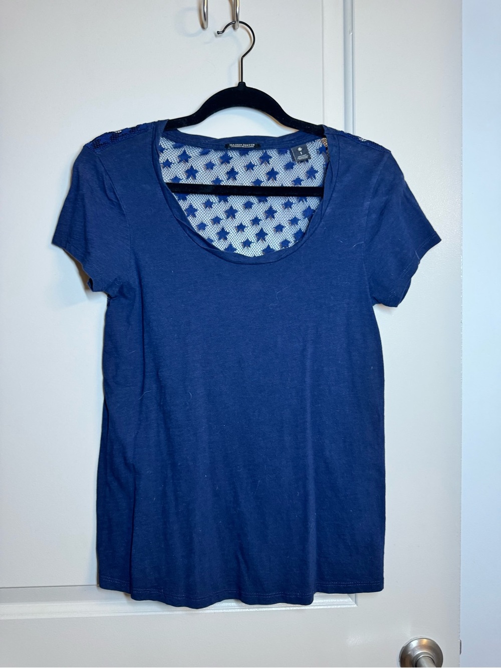 Scotch & Soda Navy Short Sleeve Scoop Neck Tee